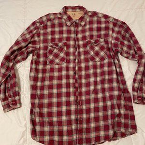 Red Head Button Down Plaid Flannel Shirt, Size XLT